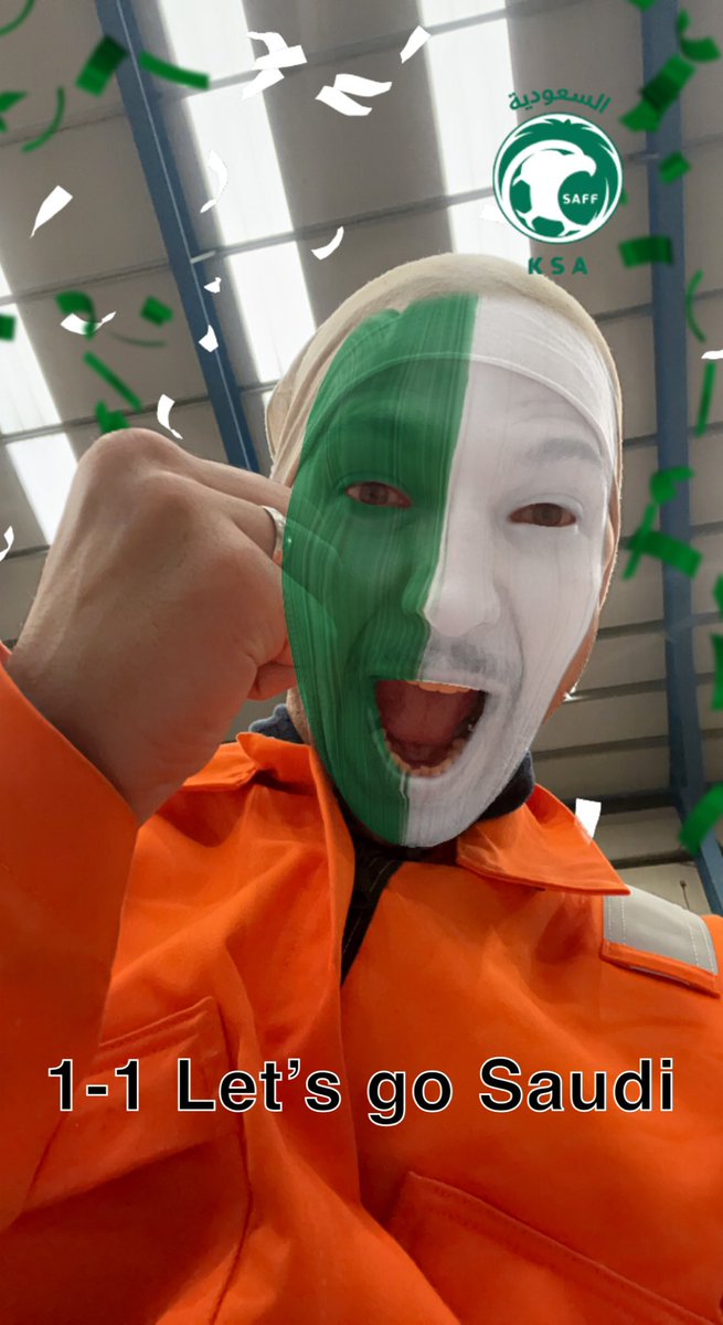 ryaancassidy's tweet photo. Unbelievable โฝ๏ธ
We just beat Argentina 2-1 at the biggest stage of them all ๐ธ๐ฆโฝ๏ธ
#WorldcupQatar2022 #FIFAWorldCup #SaudiArabia #myteam #mycountry #mybloodline https://t.co/bO586pPGn1
