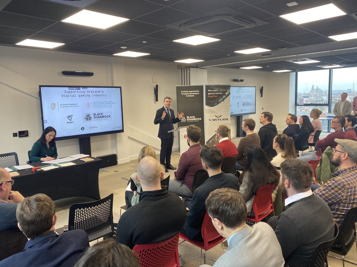_Black_Shamrock's tweet image. We were delighted to host the official launch of the Tax Credit for Digital Games in Ireland at the @_Black_Shamrock offices at @GECinD8 this week with Ministers @Paschald and @cathmartingreen. 🎉
#gamesindustry #irishgames #irishgamedeveloper @Imirt_ie @IRLDeptFinance