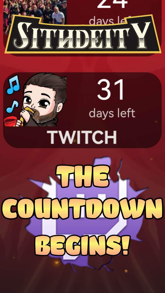 Sith_deity's tweet photo. So the countdown has begun. Only 31 days till I'm back doing full time streaming and I can't wait❗
Gonna be doing a few test streams in the next coming week. Hope every is well❤
#twitch #SmallStreamerCommunity  #smallstreamer https://t.co/sy6nPzZxX4