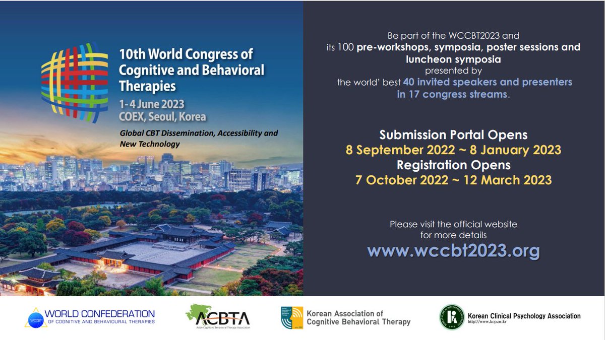 The @WCCBT conference is coming up. Don't forget to submit your abstract!
