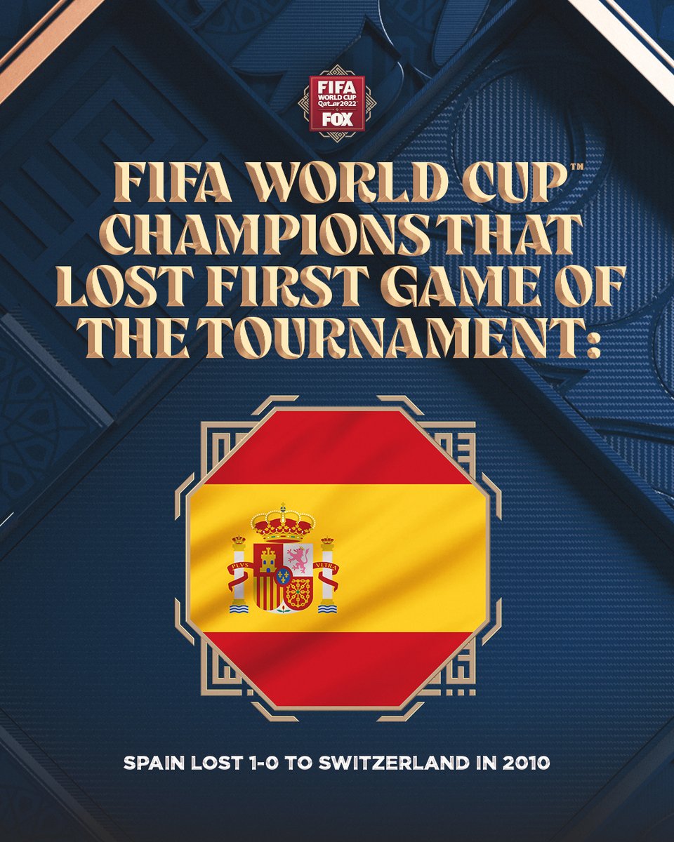 FOXSoccer's tweet photo. Only one team in history has lost its opening match and gone on to win the FIFA World Cup 👀 https://t.co/q9ZrNCAeHn