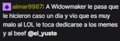 WidowMak3r's tweet photo. Me dedico a los los memes 4fun y a veces hago beef porque me sale de los cojones y me aburro.

Otra cosa es que hayan jodido a un colega mío cómo es Disgrace y quiera exponer su situación injusta. Nadie del séctor puede hacerlo porque se quedaría sin trabajo, yo no pierdo nada. https://t.co/LYJ7BRsCwe