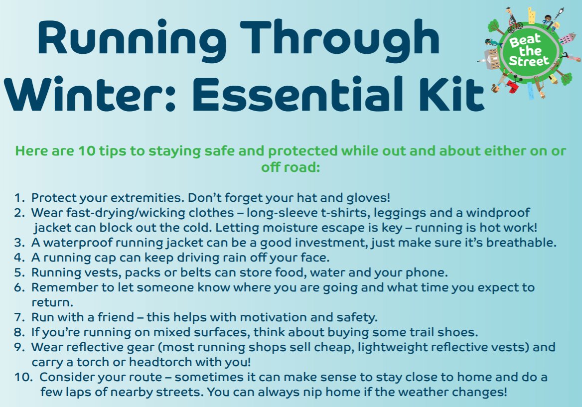 Here are 10 key things to remember when you decide to go for a run this winter!