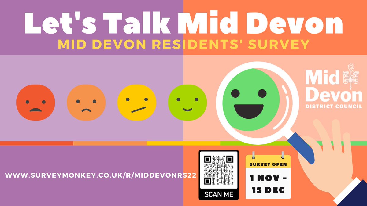 MidDevonDC's tweet photo. We are at the halfway stage of this year’s Let's Talk Mid Devon residents' survey.

Be sure to #HaveYourSay to help shape a brighter future - the survey is open until Thursday 15 December.

https://t.co/CgBf5NeblP https://t.co/Lp88kWvLRW
