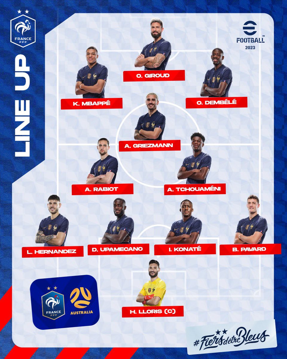 FrenchTeam's tweet image. The first 1⃣1⃣ of this World Cup 🫡🔥

🇫🇷🇦🇺 | #FRAAUS | #FiersdetreBleus