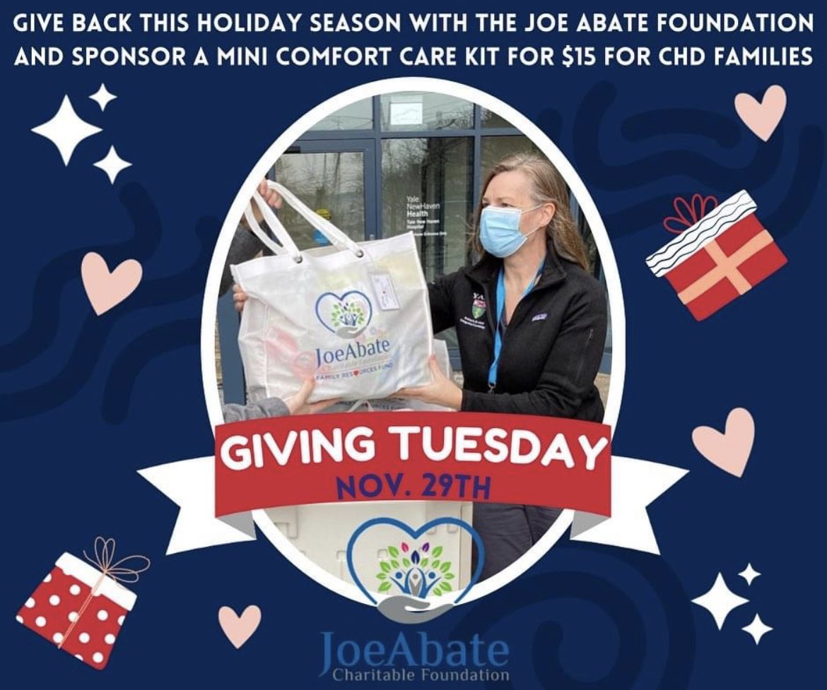 JoeAbate Charitable Foundation (@joeabatecf) on Twitter photo #GivingTuesday2022 is the 29this year & you can join us in giving back! For only $15 you can sponsor a comfort kit for #CHD families in <a href="/YNHH/">Yale New Haven Hosp</a> PCICU - joeabatefoundation.org/donate #CTnonprofit #CHDawareness #giveback #GivingTuesday2022 is the 29this year & you can join us in giving back! For only $15 you can sponsor a comfort kit for #CHD families in <a href="/YNHH/">Yale New Haven Hosp</a> PCICU - joeabatefoundation.org/donate #CTnonprofit #CHDawareness #giveback