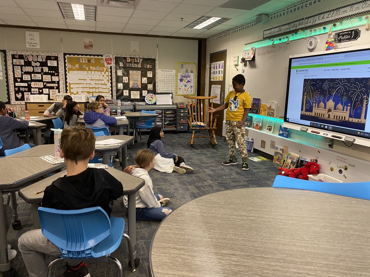 kennahein's tweet image. Every week, 3D does •Travel Tuesday• a friend from our classroom is able to teach us about a place in the world that they’ve lived! So far this year we have learned about Honduras, Mexico, Albania, Somalia, and India! 🤍 #owatonnaproud #wilsonelementary