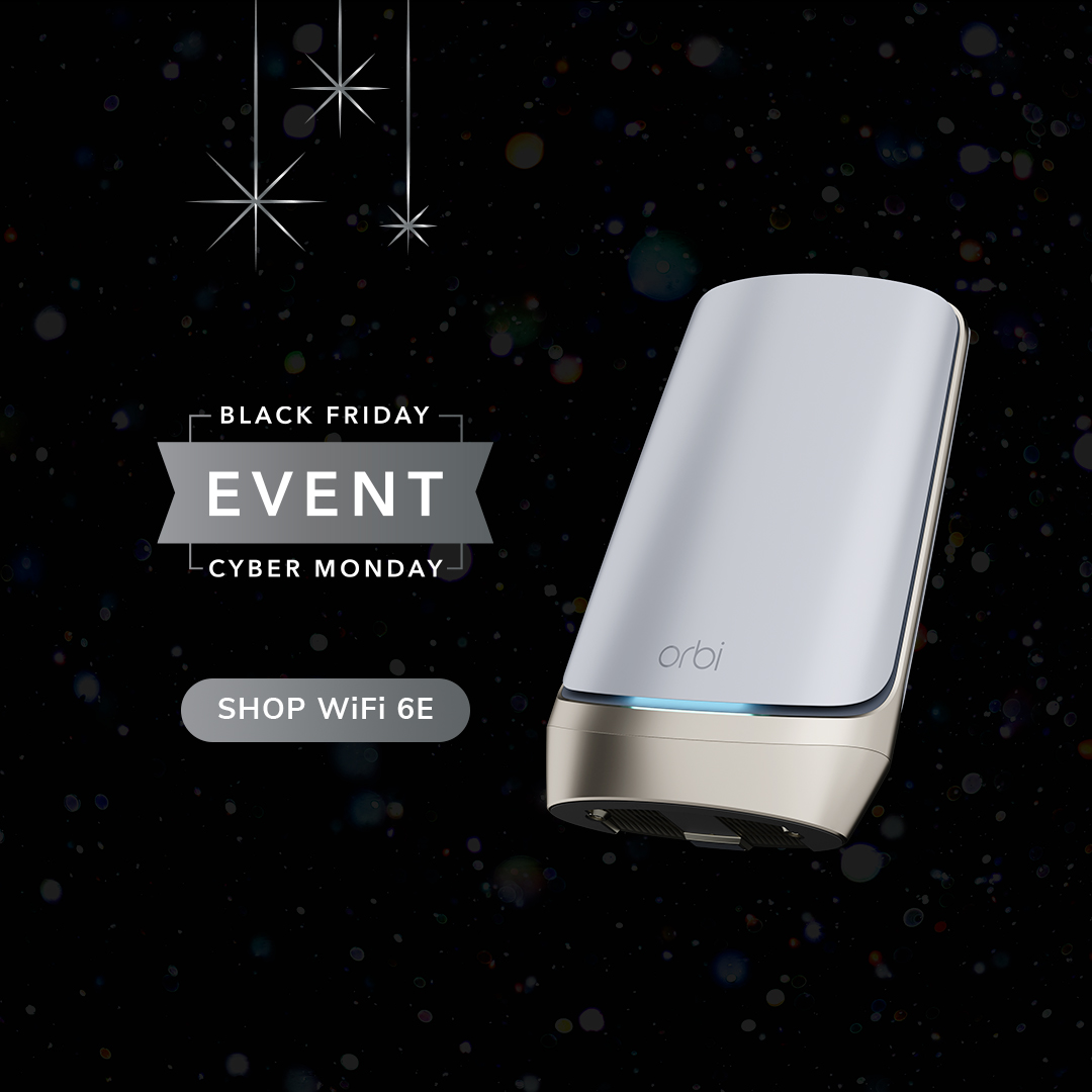 NETGEARgaming's tweet image. WiFi 6E. Flawless connectivity from the front door to the back yard. Give your home the gift of the world’s most powerful Mesh WiFi. 

Shop Orbi WiFi 6E: bddy.me/3TX5Il5
#WiFi #SmartHome #Internet #Holiday #BlackFriday #Tech