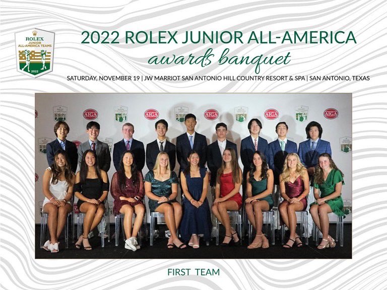 FlightScopeGolf's tweet image. Congratulations to all of the award winners at the 2022 Rolex Junior award banquet. FlightScope is honored to be the Official Tracking Technology of the AJGA, and we enjoyed the event at TPC San Antonio ⛳️🏆

 #performancedatayoucantrust #ajga #flightscopefamily
