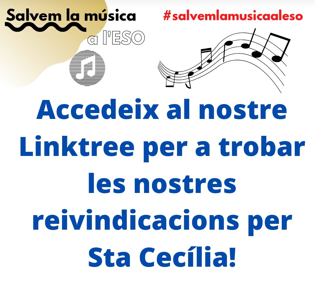 Llegeix-les als teus concerts per Santa Cecília! linktr.ee/salvemlamusica…

#salvemlamúsicaaleso