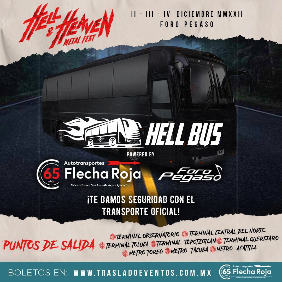 trickymom1's tweet photo. TRANSPORTE SEGURO
El festival de metal y rock más importante del continente americano se alista para presentar la edición más grande e imponente de su historia, y confirma al resto del elenco que participará en su entrega 2022.
#HELLBUS #hellandheaven #HELLANDHEAVEN2022 https://t.co/ojmsopETJz