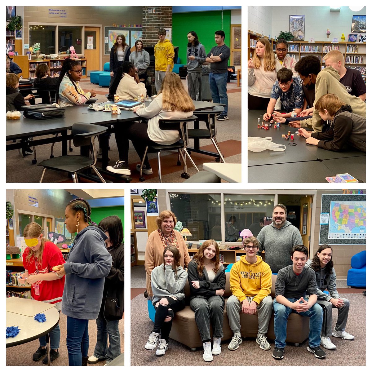 Thank you to @forlinimarketi1 and Mrs.  Wojciechowski and FHS Marketing and Business Leadership students. The @RMSNobleKnights 8th graders enjoyed the Dumpster Diving and Follow the Leader activities at today’s Lunch n’ Learn @BrasureCTE @FraserSchools @MrsSklad @ShannonDescamps