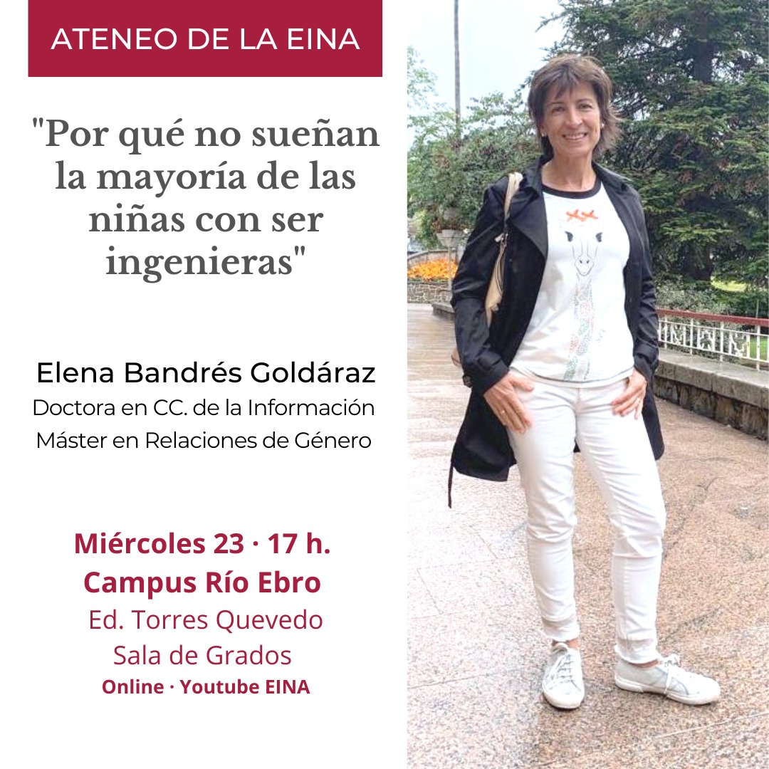 ¿Por qué no sueñan la mayoría de las niñas con ser ingenieras?
En el 🏛️ #Ateneo_EINA charlaremos con Elena Bandrés  y María Bosque 

🗓️ 23/11 ⏰17h
📍Ed. Torres Quevedo. Campus Río Ebro
#CatedraSAMCAdt 
ℹ️ i3a.unizar.es/es/eventos/ate…