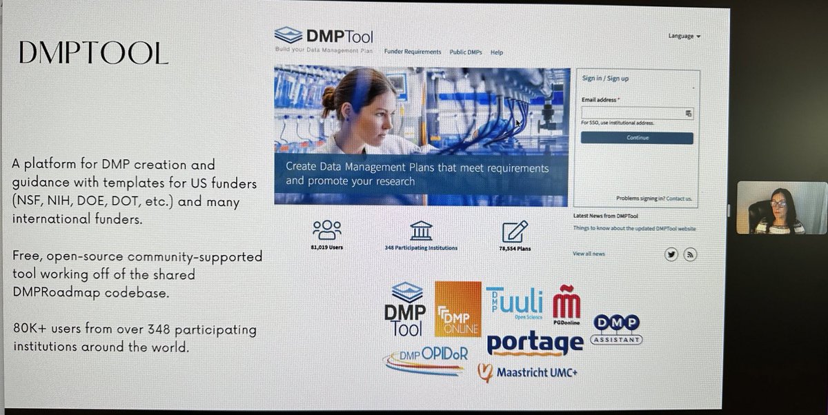 Thank you to @RDA_US for hosting a panel today on machine-actionable DMPs! Lots of great work happening to network research outputs through data management plans. @praetzellis @resdatall
