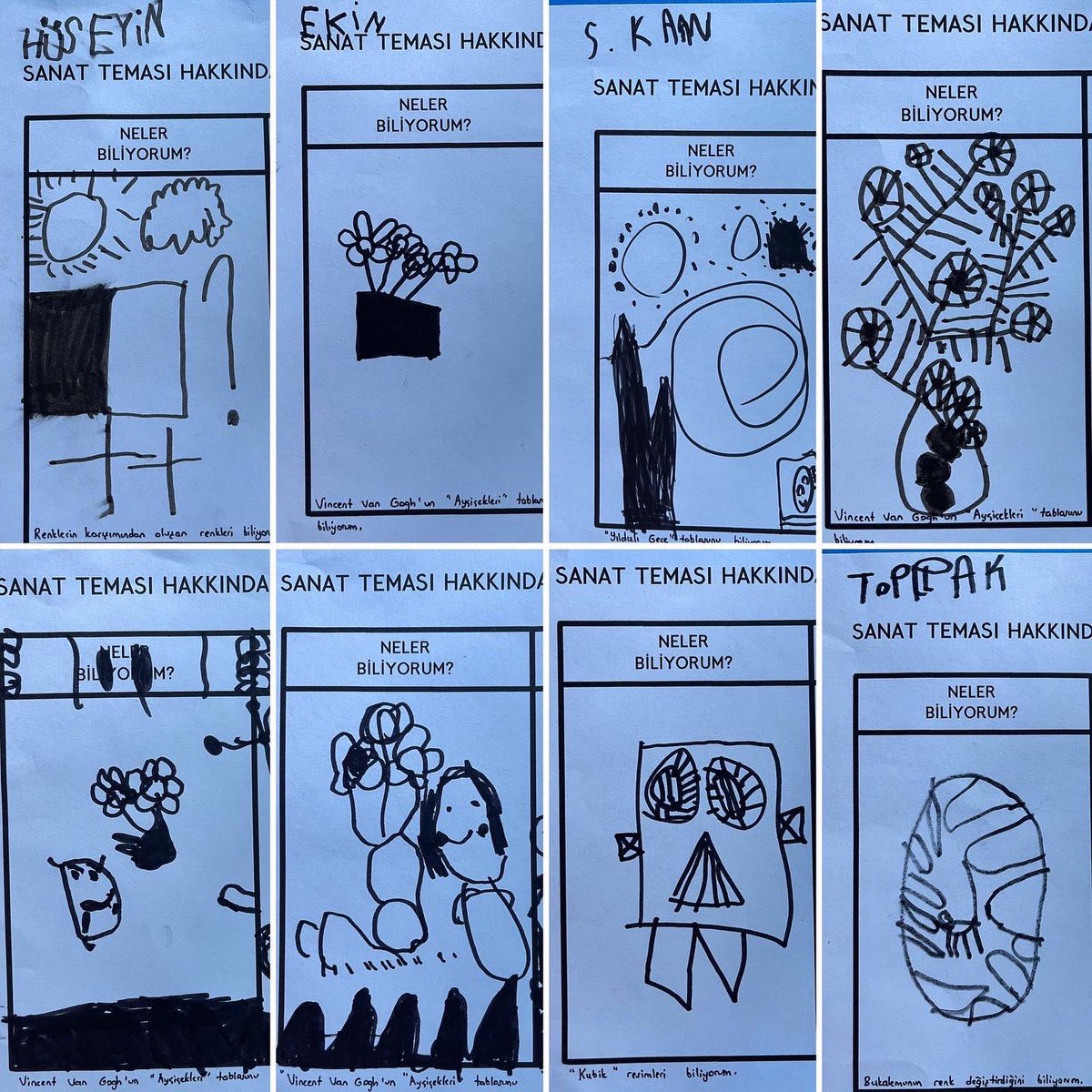 Ara tatilimiz boyunca merak ettiğimiz, üzerine düşünüp fikirler yürüttüğümüz 💡 temamızla sonunda tanıştık.“SANAT” temamız üzerine sohbet ederek aklımıza gelen fikirlerimizi resimledik. 🖼❤️💙