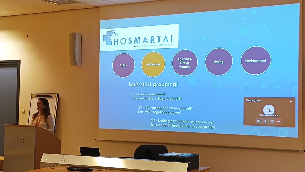 HosmartAI's tweet photo. In this first day, partners reflected on major results of sprint 3 co-creation activities, on pilots studies planned and shared insights about the most valuable features for the different #stakeholders of the #HosmartAI #benchmarking tool. ⚕️🤖 https://t.co/WOsmxupjMV