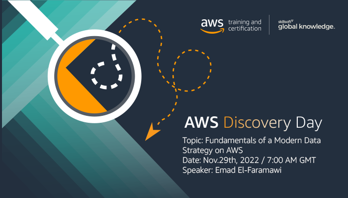 GKSaudi's tweet photo. Book your seat and join our free AWS Discovery Day:  
In this webinar,We'll guide you through practical examples that illustrate how to unlock insights and innovate with a modern data strategy on AWS.
Register Now: https://t.co/OZe3W0FnPI
#GlobalKnowledge #Courses #AWS #webinar https://t.co/yG9rywRzzA