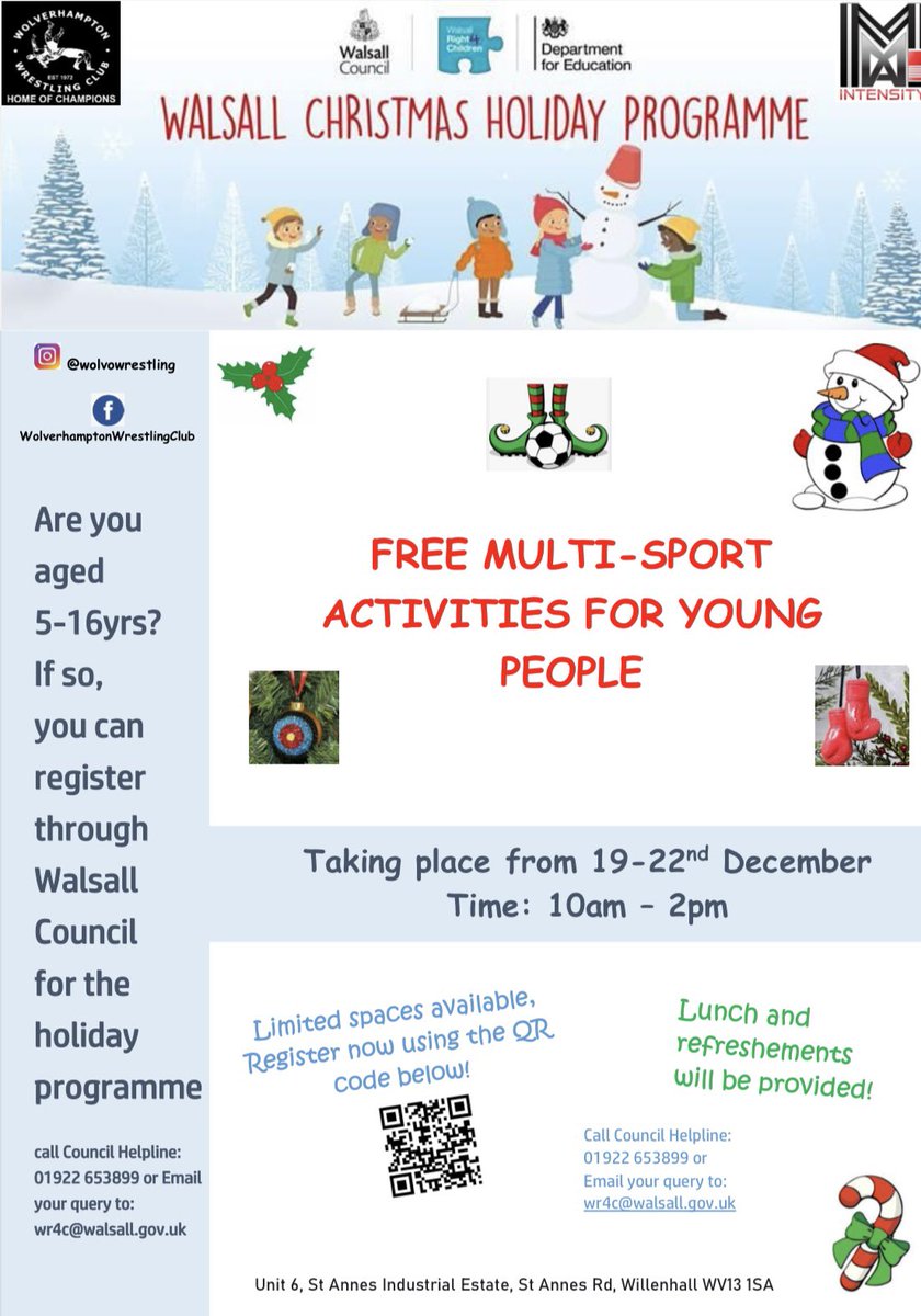 Wolves Wrestling Club (@wwc_wrestling) on Twitter photo WWC are working with Walsall Councilโs Holiday Activities and Food Programme. The scheme is designed to provide eligible children & young people with free, fun activities at Holiday Clubs this winter. Register your interest now! <a href="/WRight4Children/">Walsall Right 4 Children</a> <a href="/educationgovuk/">Department for Education</a> #HAF2022 #WR4C WWC are working with Walsall Councilโs Holiday Activities and Food Programme. The scheme is designed to provide eligible children & young people with free, fun activities at Holiday Clubs this winter. Register your interest now! <a href="/WRight4Children/">Walsall Right 4 Children</a> <a href="/educationgovuk/">Department for Education</a> #HAF2022 #WR4C