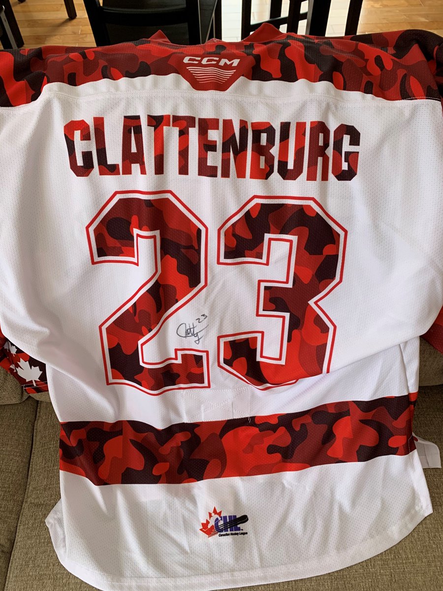 emma_turps's tweet photo. Special delivery in the mail today!!! Was able to support the local legion branch 25 &amp; the Algoma Veterans Association and rep my fave player through the Remembrance Day Jersey auction! @ConnorClattenb1 @OHLHoundPower https://t.co/pqpa409KT8