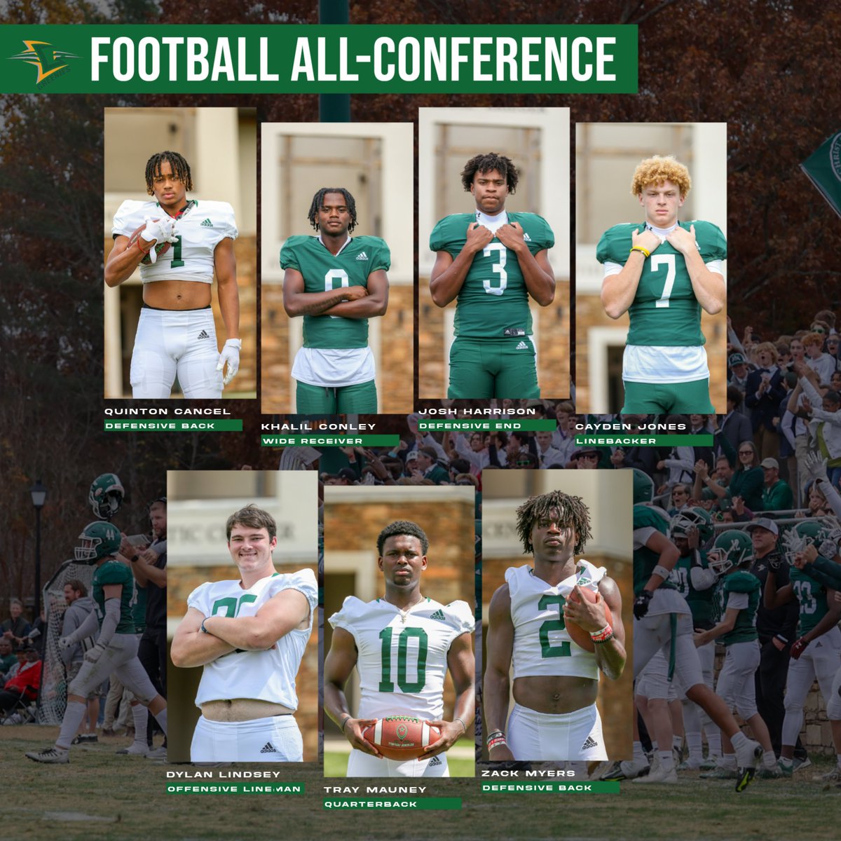 Seven Greenies named to all-conference football team: christschool.org/article/greeni… #asheville #avlsports #hsfootball #ncisaa #GoGreen