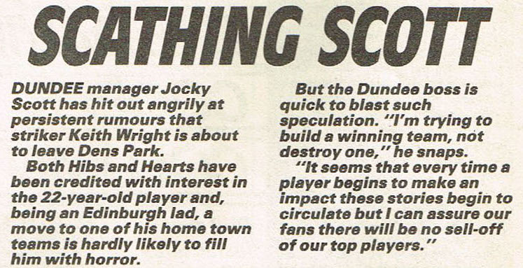 ScotsFootyCards's tweet photo. Scathing Scott #JockyScott #Dundee #KeithWright #Match 1987-11-14 https://t.co/dIZjfIpt0Z