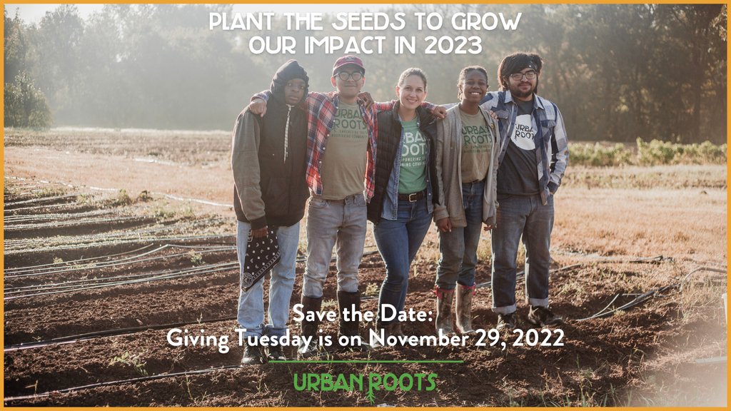 #givingtuesday2022 is on 11/29! Give the gift that keeps on giving by helping #urbanrootsatx raise $5K. Help us &amp; our youth leaders grow &amp; build a community dedicated to achieving #foodequity by making a donation. Give what you can, &amp; spread the word! bit.ly/3Viyyxr