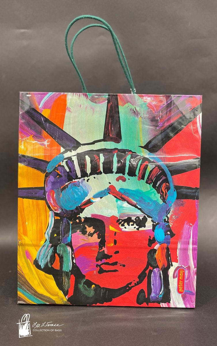 327/365: This paper bag features a painting of the Statue of Liberty by Peter Max, a German-American Jewish artist who experimented with bright colors in his artwork in the 1980s.