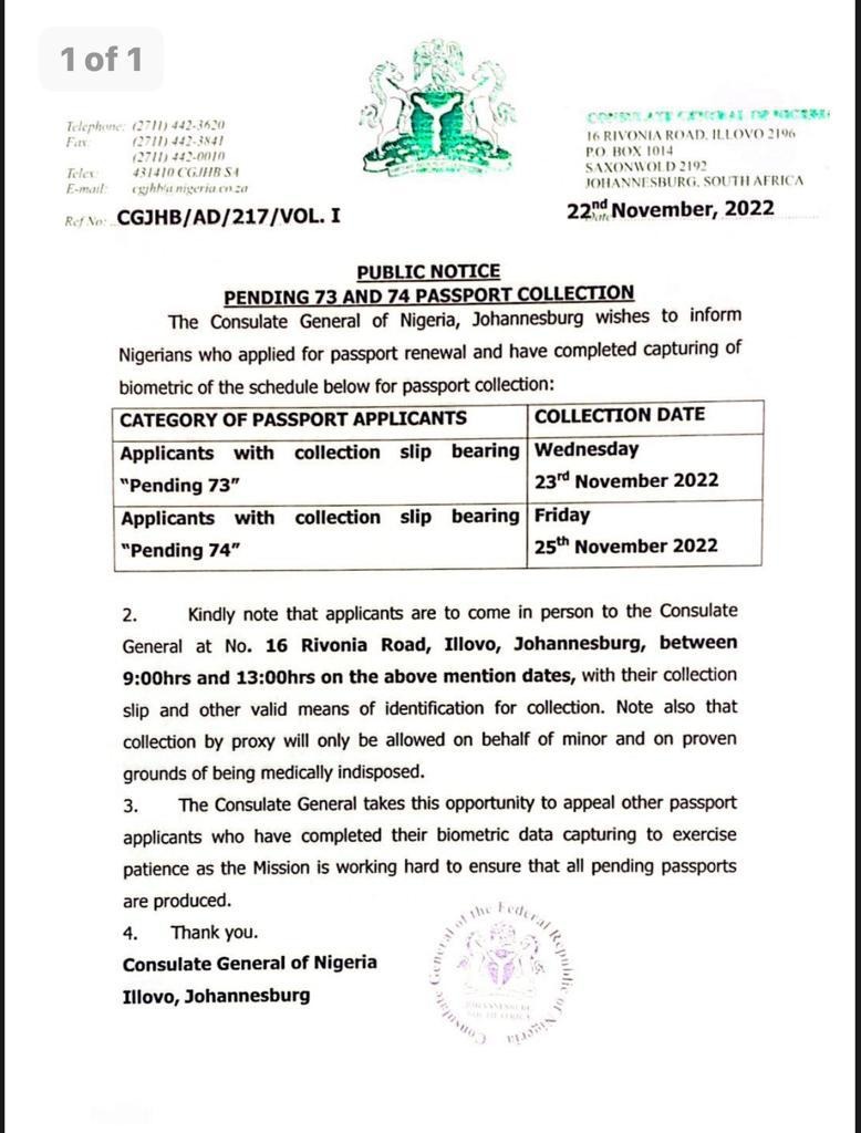 Consulate General of Nigeria, South Africa tweet media