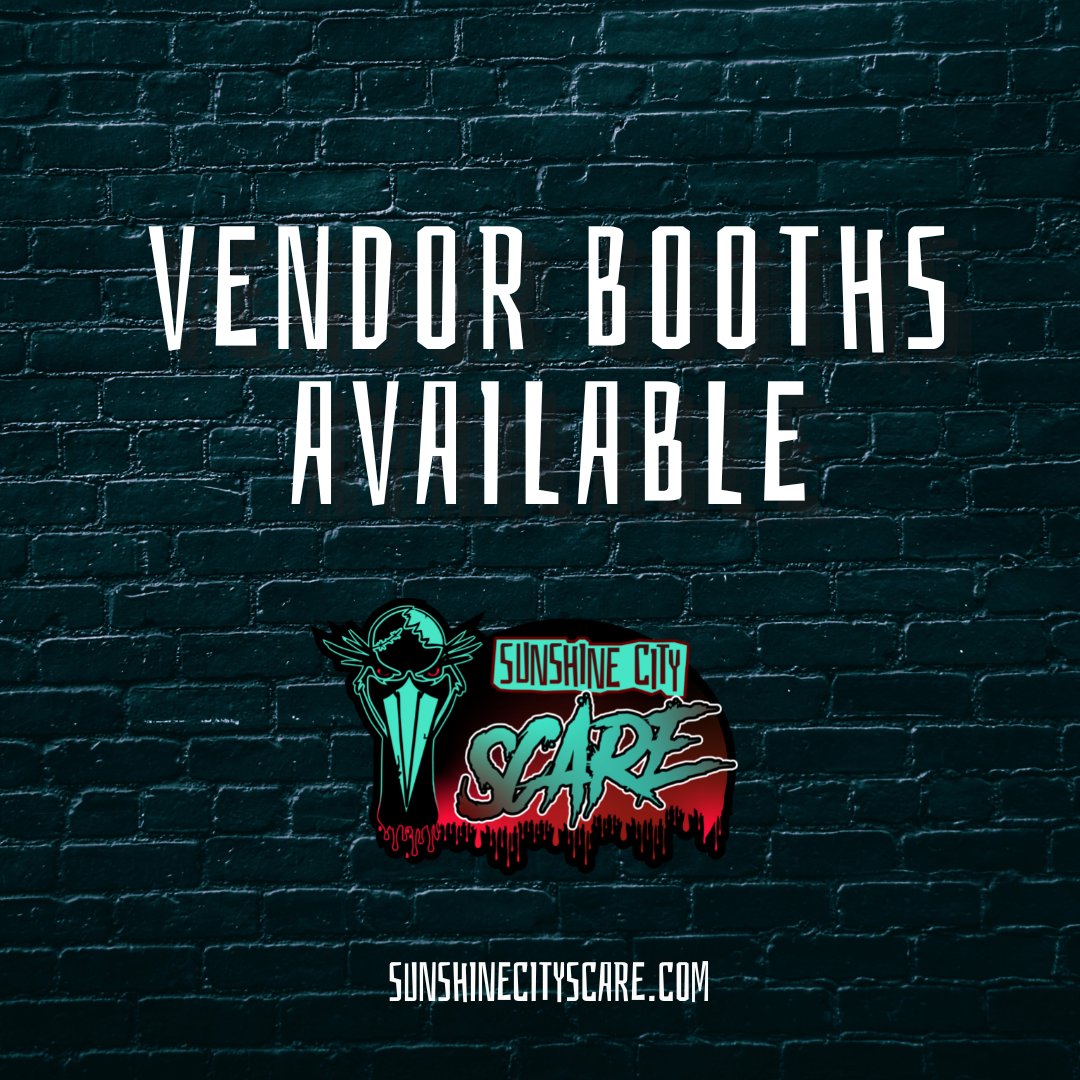 scscon's tweet image. Sunshine City Scare still has retail booths and artist booth available! Apply today to take part in this brand new horror convention.

sunshinecityscare.floridacomiccons.com/exhibitors/