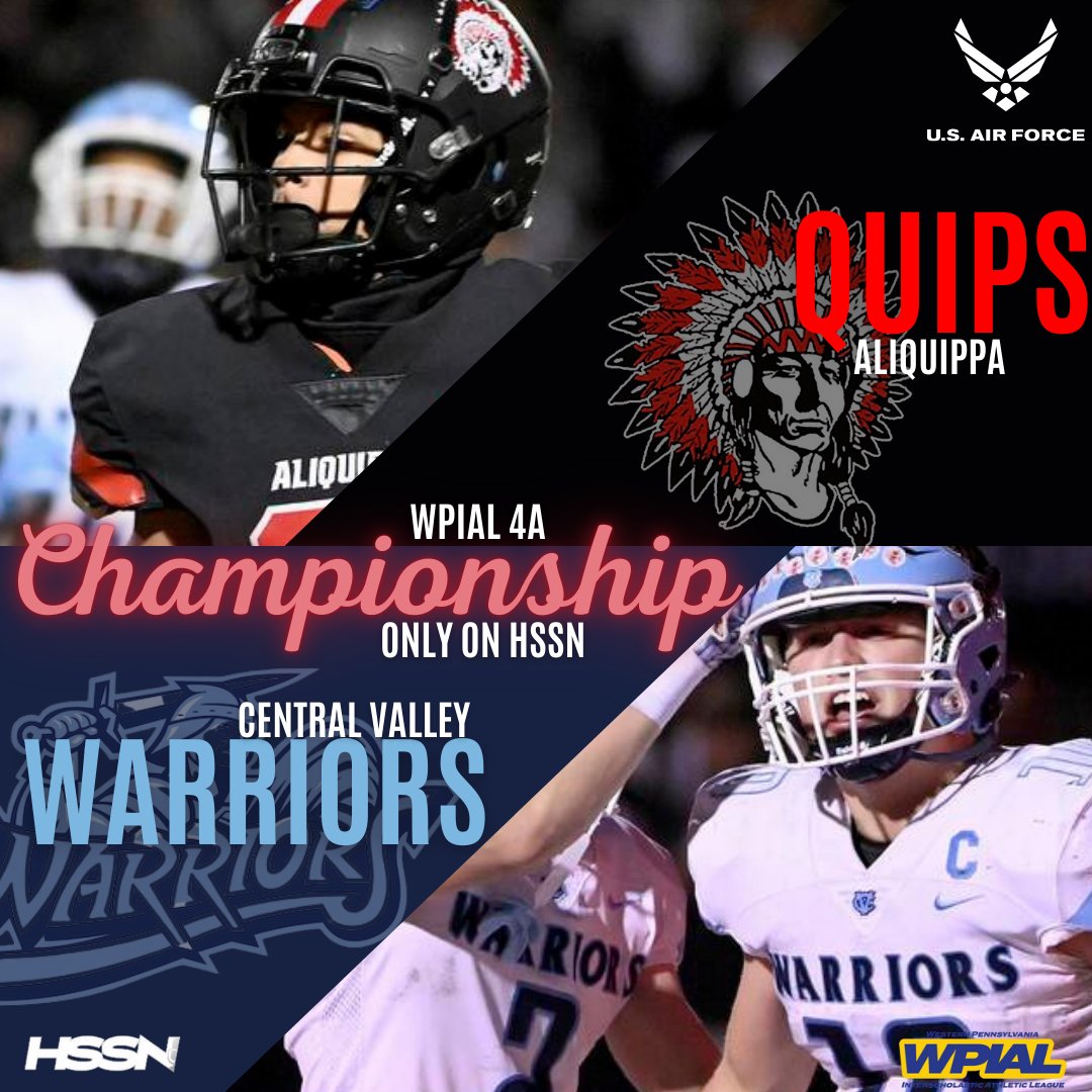 TribLive HSSN (@triblivehssn) on Twitter photo #WPIAL Championships Broadcasts:
1A: @CrusadersFball vs <a href="/UnionScotties/">Union Area SD</a> (bit.ly/3gmMvMh)
2A: <a href="/BFHSTigers/">Beaver Falls High School</a> vs <a href="/SteelValleySD/">Steel Valley School District</a> (bit.ly/3i66QWh)
3A: <a href="/BVAFootball/">Coach Humbert</a> vs <a href="/AvonworthFB/">Avonworth Football</a> (bit.ly/3VkFuKE)
4A: <a href="/CentralValleySD/">Central Valley School District</a> vs Aliquippa (bit.ly/3Ay6o9F) #WPIAL Championships Broadcasts:
1A: @CrusadersFball vs <a href="/UnionScotties/">Union Area SD</a> (bit.ly/3gmMvMh)
2A: <a href="/BFHSTigers/">Beaver Falls High School</a> vs <a href="/SteelValleySD/">Steel Valley School District</a> (bit.ly/3i66QWh)
3A: <a href="/BVAFootball/">Coach Humbert</a> vs <a href="/AvonworthFB/">Avonworth Football</a> (bit.ly/3VkFuKE)
4A: <a href="/CentralValleySD/">Central Valley School District</a> vs Aliquippa (bit.ly/3Ay6o9F)