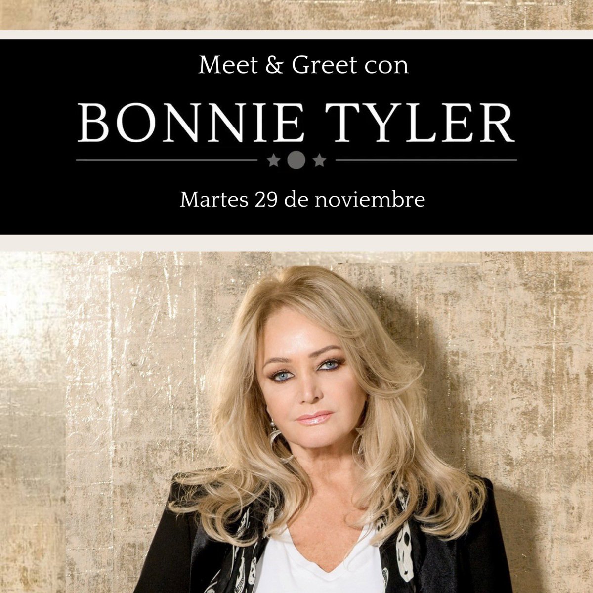 Solo para fans! Si quieres conocer a la cantante galesa 🏴󠁧󠁢󠁷󠁬󠁳󠁿 Bonnie Tyler  junto a un acompañante en un evento exclusivo, dale RT a este tweet para participar del sorteo 
🙌🎼🎤
Fecha límite: medianoche el jueves 24/11