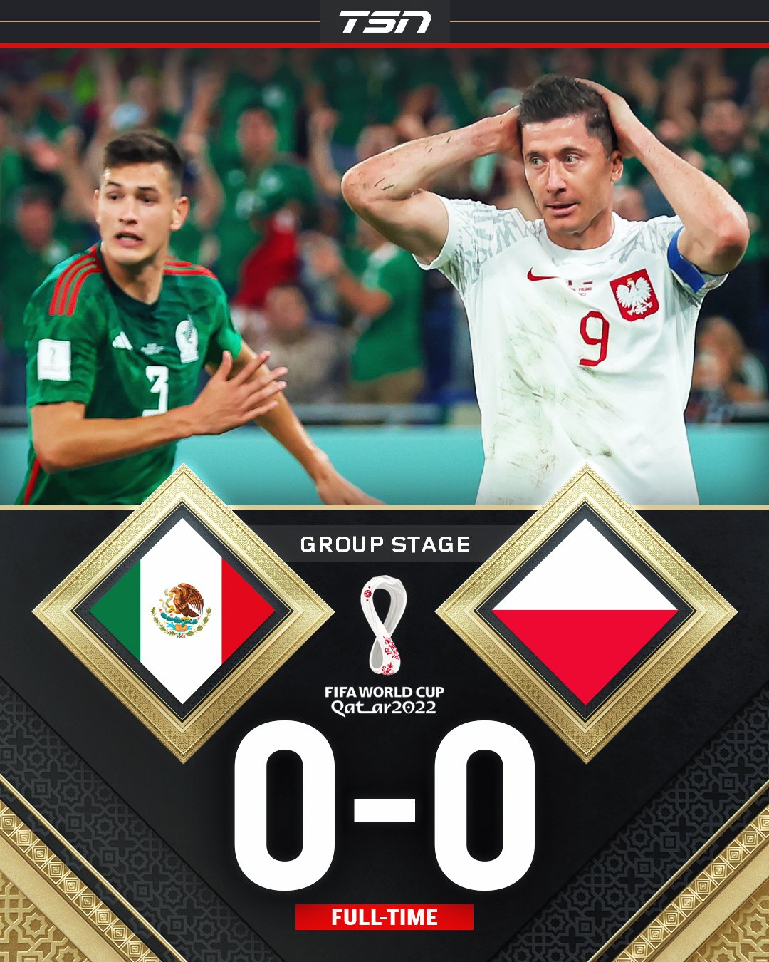 Mexico 0-0 Poland: Robert Lewandowski has penalty saved in World