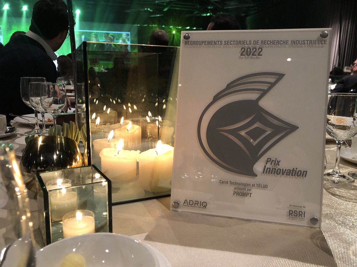 Jeudi passé se tenait le Gala de l'<a href="/ADRIQ_RCTi/">ADRIQ</a> Notre partenaire <a href="/Prompt_Innov/">Prompt</a> était présent.

Félicitations à l'entreprise Carré Technologies et la TELUQ - Neila Mezghani - qui ont reçu le prix innovation

Félicitations à tous les récipiendaires de prix!

adriq.com/gala-des-prix-…