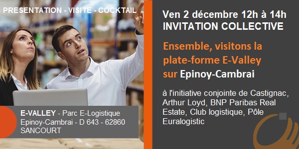 EURALOGISTIC (@euralogistic) on Twitter photo Professionnel de la filière : vous avez entendu parler d'@Evalley. Visitez en comité restreint cette plate-forme référence ce vendredi 2 décembre. Créneau 12h-14h. Si vous êtes intéressés, envoyez (très vite de notre part) un email à : maxence.marechal@realestate.bnpparibas Professionnel de la filière : vous avez entendu parler d'@Evalley. Visitez en comité restreint cette plate-forme référence ce vendredi 2 décembre. Créneau 12h-14h. Si vous êtes intéressés, envoyez (très vite de notre part) un email à : maxence.marechal@realestate.bnpparibas