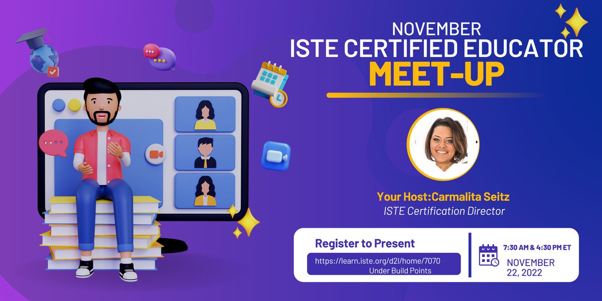 #ISTEcert where will you be in an hour? Hopefully, attending our November ISTE Certified Educator Meet-Up!