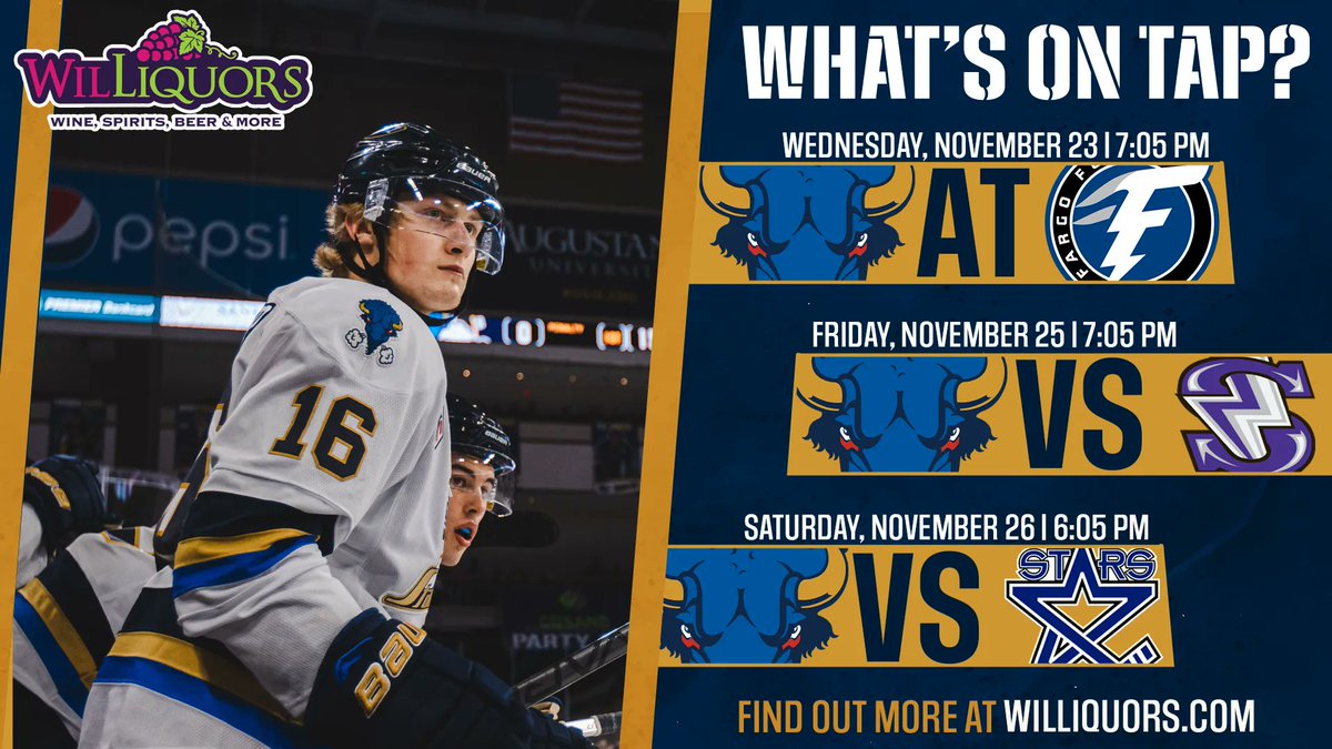 It's a busy week for the Stampede as we check out what's on tap, presented by Williquors! The Stampede will head to Fargo for pre-Thanksgiving hockey on Wednesday before returning to the PREMIER Center for an exciting weekend against Tri-City and Lincoln!
