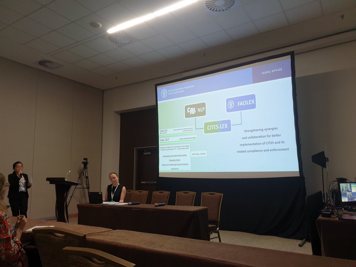 dkachelriess1's tweet photo. Now @NakamuraJulia presents an exciting new platform #CITESLEX to be developed jointly between @FAOfish &amp; @CITES. @seashepherdlaw has heavily made use of @FAO Legal's #FAOLEX for legal analyses &amp; agree this will be a useful tool to share experiences &amp; even support LAFs &amp; IFS. https://t.co/Kkyeg6pz8z