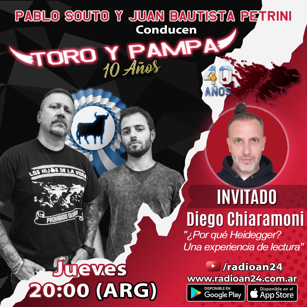 ❗Este JUEVES 24 de noviembre

➡️ Hablaremos con el profesor, nuestro amigo Diego Chiaramoni, de la valiosa filosofía de Martin Heidegger y los conceptos novedosos que llevó para el siglo XX.

A las 20:00 en youtube.com/RadioAN24/

#ÚLTIMOAÑO
<a href="/RadioAN24/">RadioTV AN24</a>
