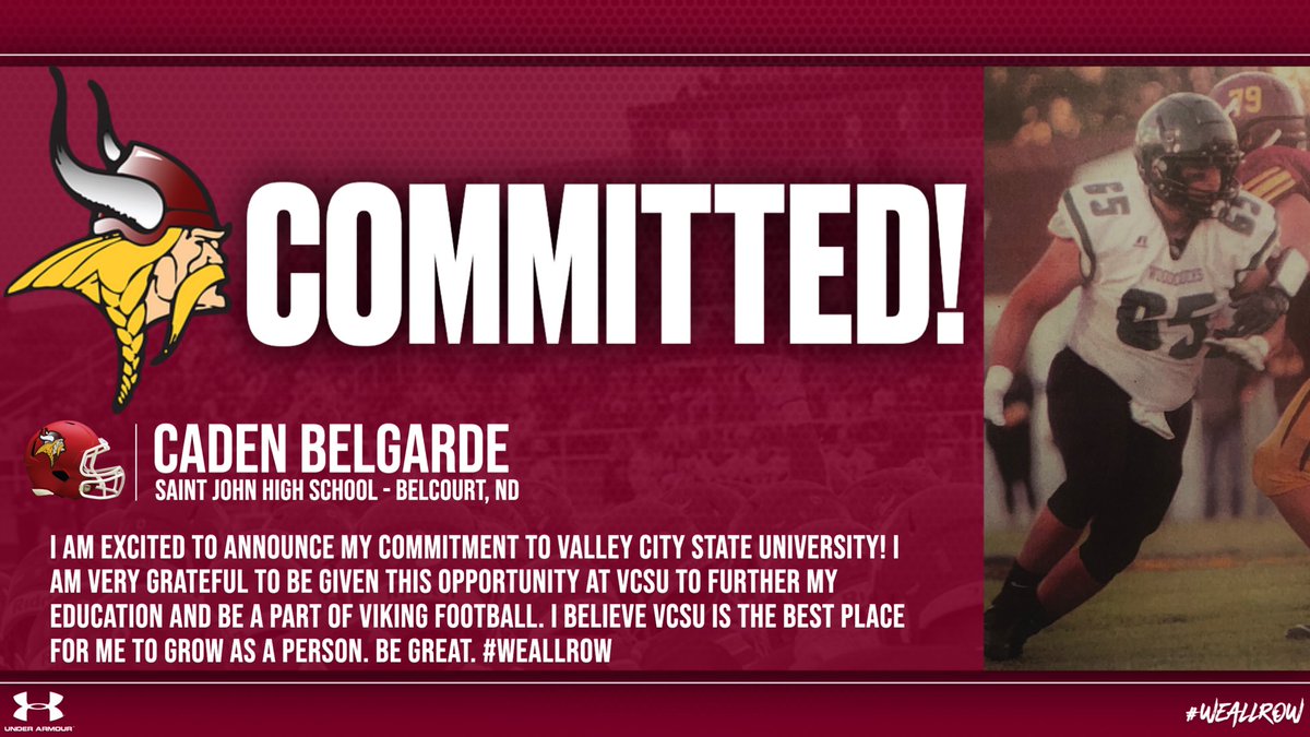 cadenbelgarde65's tweet photo. COMMITTED!! #WeAllRow @GreggHorner @TheCoachBouma @VCSU_Football https://t.co/a9uG7ikS6W