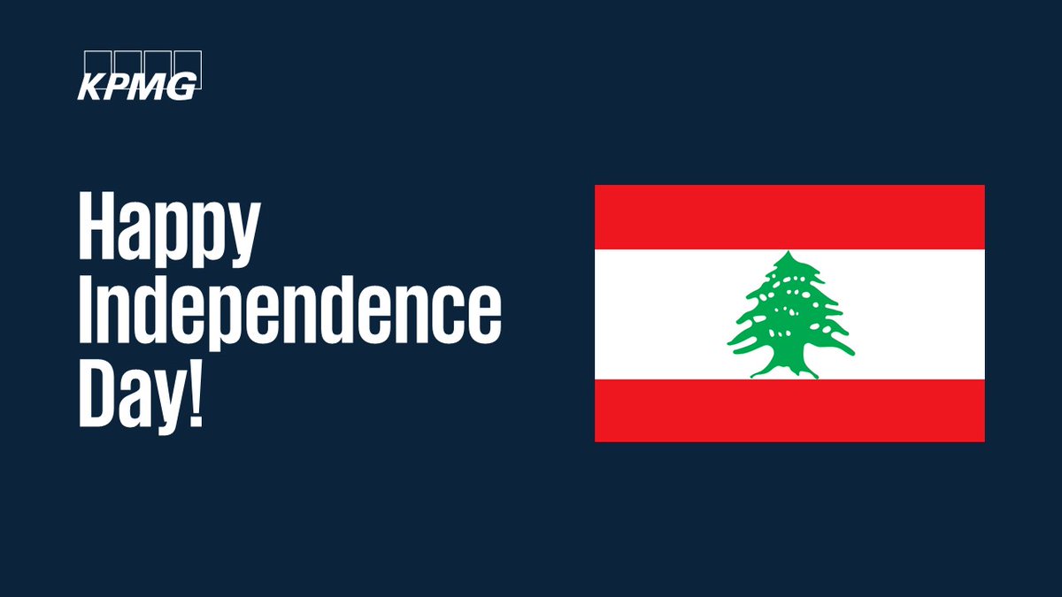 KPMGLebanon's tweet photo. Happy Lebanese Independence Day!

استقلال سعيد للبنان! https://t.co/sRuNrQHxhL
