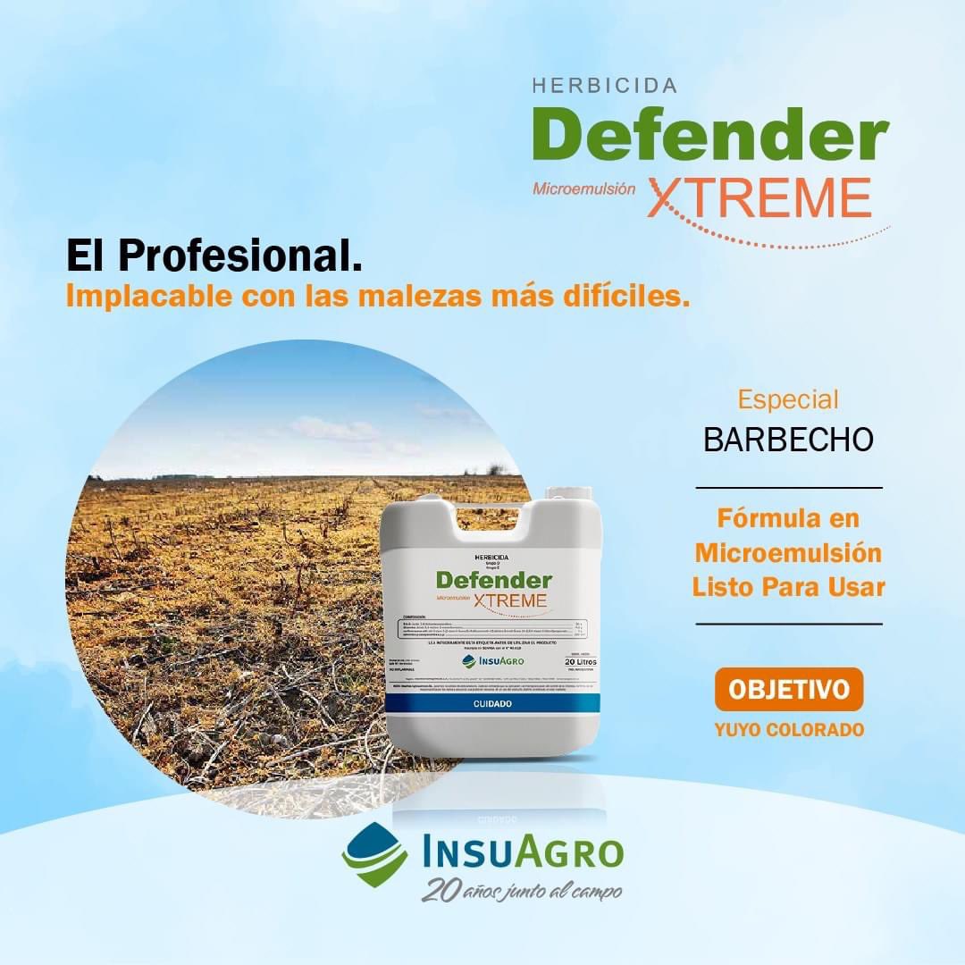 InsuAgro's tweet image. 𝗗𝗘𝗙𝗘𝗡𝗗𝗘𝗥 𝗫 𝗧𝗥𝗘𝗠𝗘 🌱 Implacable con las malezas mas difíciles. Triple poder herbicida.

Este herbicida es la única mezcla del mercado que combina 2 Herbicidas Hormonales + un Herbicida PPO 🌾.