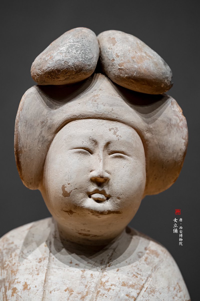 tongbingxue's tweet image. Hairstyles of ancient female Terracotta figures, Tang Dynasty (618-907).
Collection of Xi’an Museum.