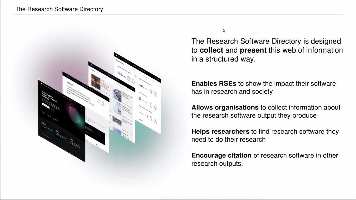 eScienceCenter's tweet photo. Here's an overview of what our #ResearchSoftwareDirectory can offer you and your organization. There's much more, of course. It's best to learn more by visiting the directory, set up your own account and explore 😉: https://t.co/jc6EkVbfOK https://t.co/XyqJP708i3