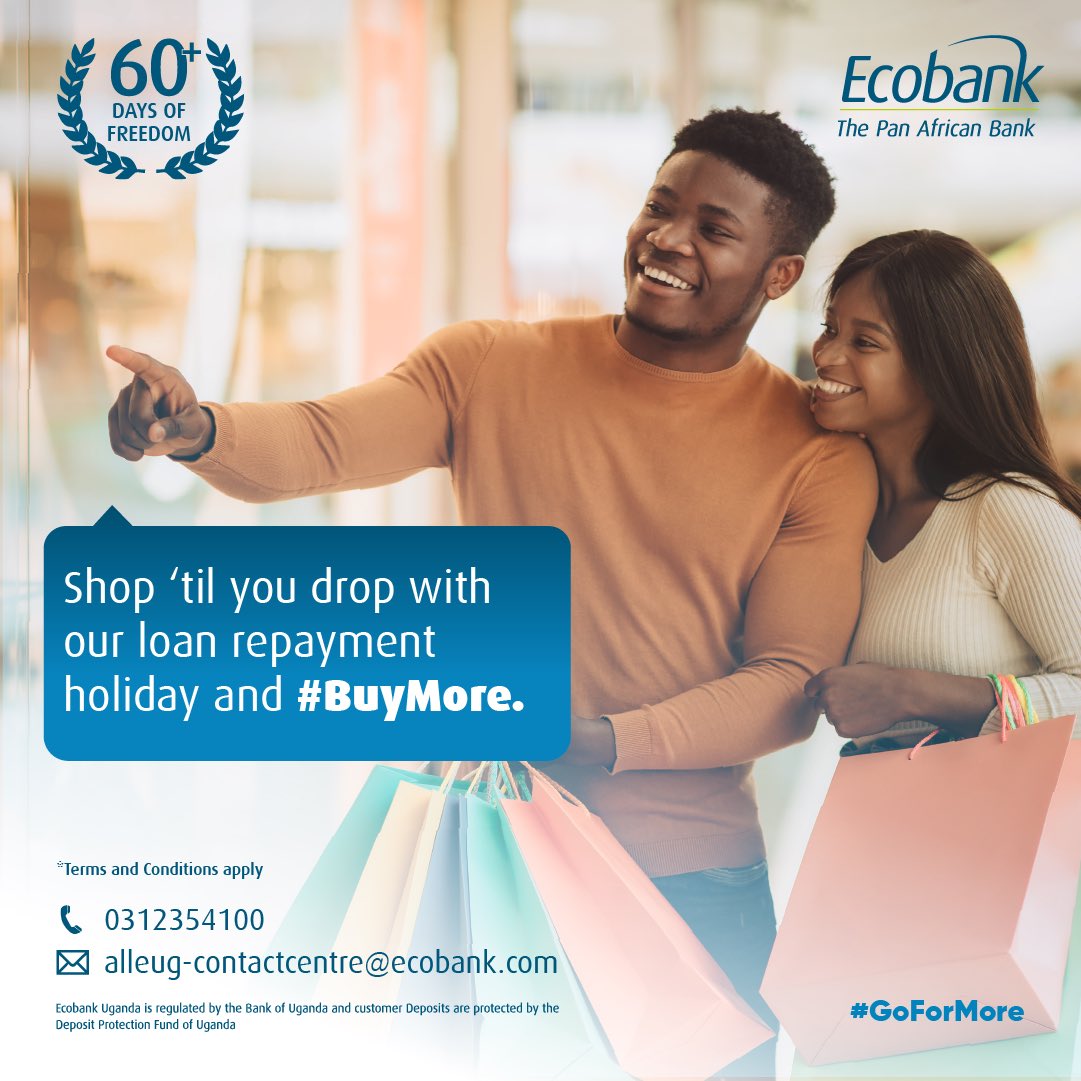 EcobankUganda's tweet photo. What’s that one thing you have always wanted to buy before end of year? We’ve got you covered with our personal unsecured loan. 

For more info, contact us at 03123544100 or email us at alleug-contactcentre@ecobank.com

#GoForMore 
#UgWeGo https://t.co/5Xo8E4RvYB