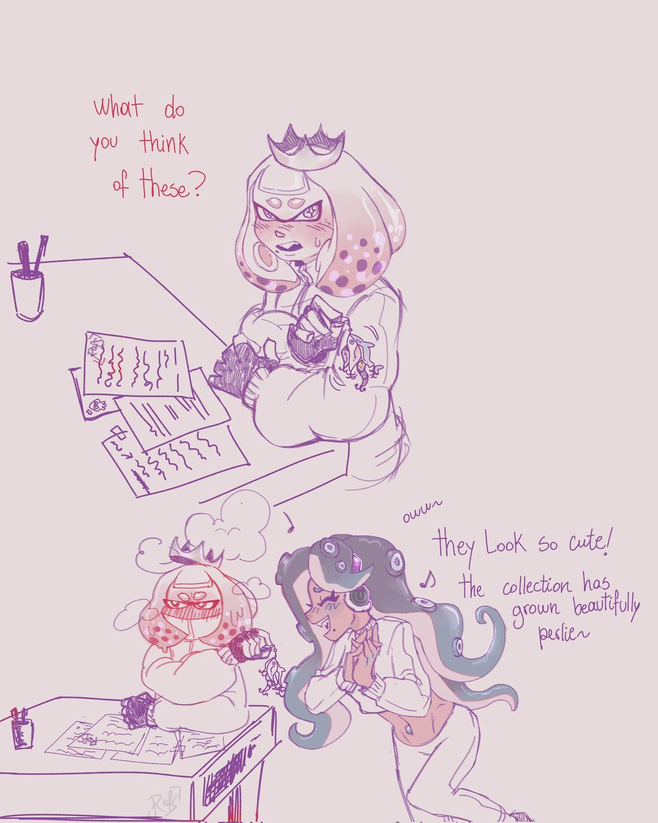 rock_of_sugar's tweet photo. i love this headcanon so much ;;; 💗🐙🦑
#Splatoon2 #pearlina https://t.co/ndP95neyLf