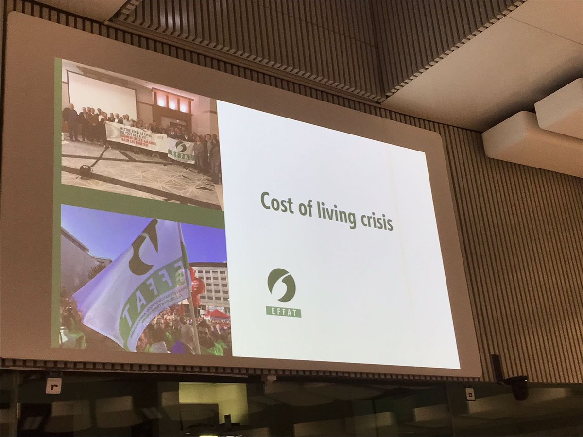 EFFAT_org's tweet photo. EFFAT #ExCo #CostOfLivingCrisis Debate: 

@EstherLynchs: 'This crisis has just started. We need to be the ones out there, speaking out for workers.'

6⃣ @etuc_ces demands to tackle the crisis. #IncreaseWages #TaxProfits

📢https://t.co/Qp4HeWrtFZ https://t.co/YWEocDOdUd