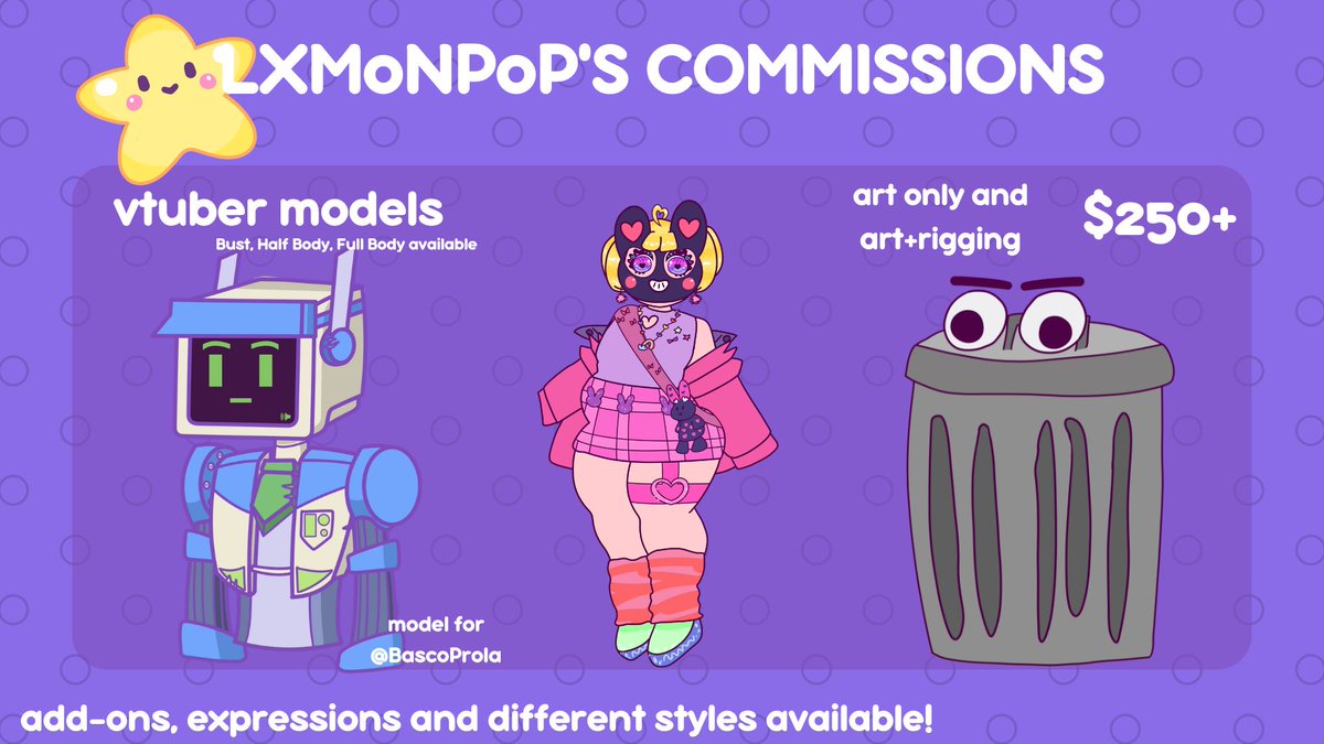 lxm0np0p's tweet photo. Vtuber Model Commissions🎄

opening only a few slots as it's a busy time but money is tight! chibi models (rig + art) and regular models available!

💌 DM if interested

[will be delivered before 25th December after the current queue]

LIMITED SPOTS! only 2!

rts appreciated 🌈💖 https://t.co/z3Mml022IJ