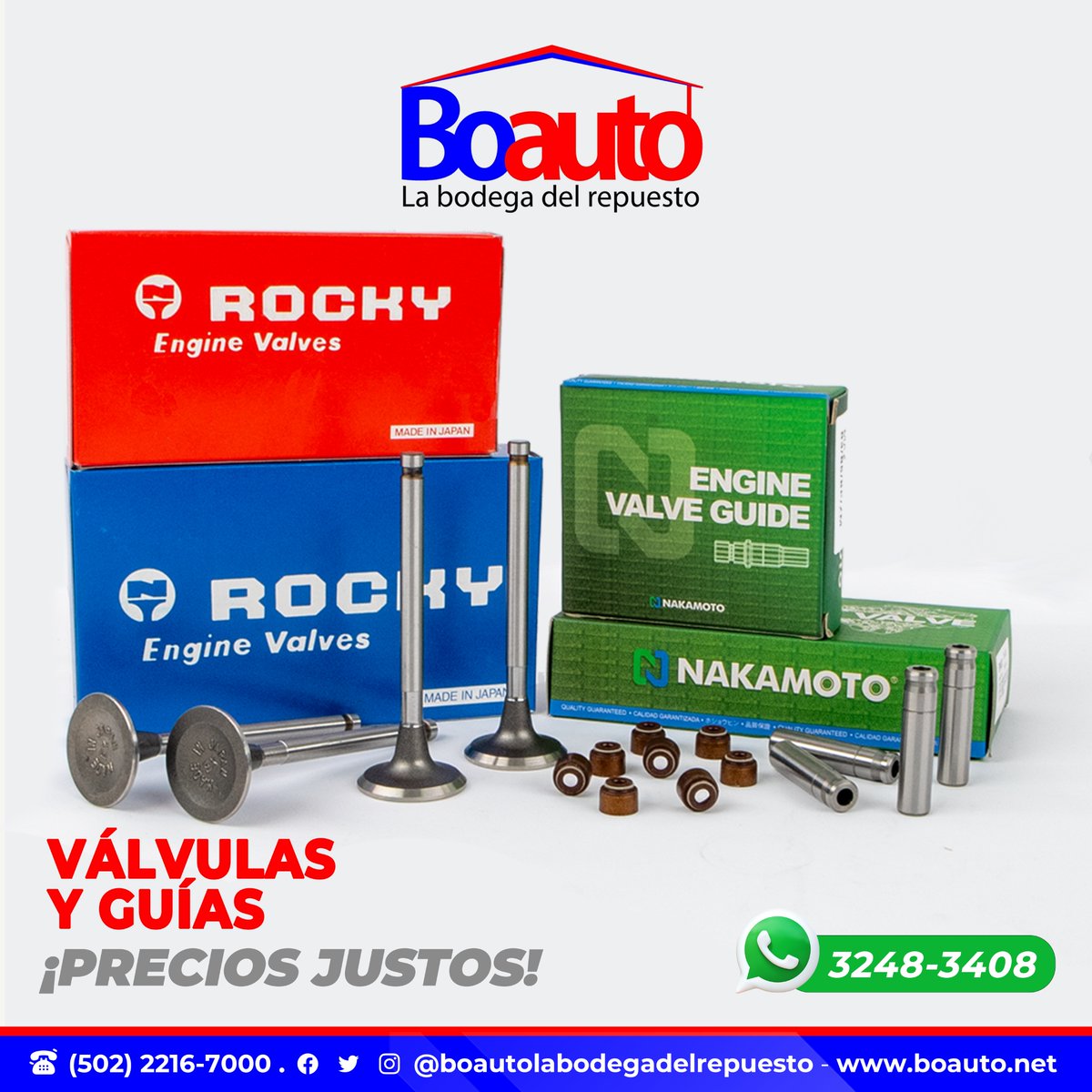 BoautoRepuestos's tweet photo. Guías y válvulas a precios justos, los encuentras en Boauto.
¡Será un gusto atenderte!
#Boauto #Overhaul
#BoautoLaBodegaDelRepuesto
#mantenimientocarros #reparacionvehiculos
#GuiasYValvulas
#PreciosJustos
💪🏻 https://t.co/wBW9SapUyY