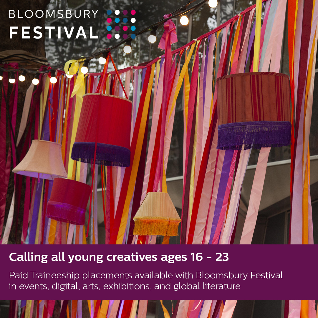 HCANews's tweet photo. Calling all young creatives ages 16 - 23! Bloomsbury Festival is offering the opportunity for 10 local young people to take part in The New Bloomsbury Set as paid trainees. 
To apply, visit https://t.co/qbRtULLFSJ  Application deadline: 5pm on Wednesday 30th November https://t.co/dkkR4eXFfB