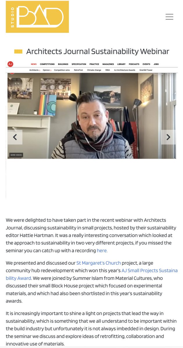 DbrayArchi's tweet image. Our latest blog post, @ArchitectsJrnal Sustainability webinar ! @leaf_dock @MeshEnergy @fivearchitects 
studiobad.co.uk/architects-jou…